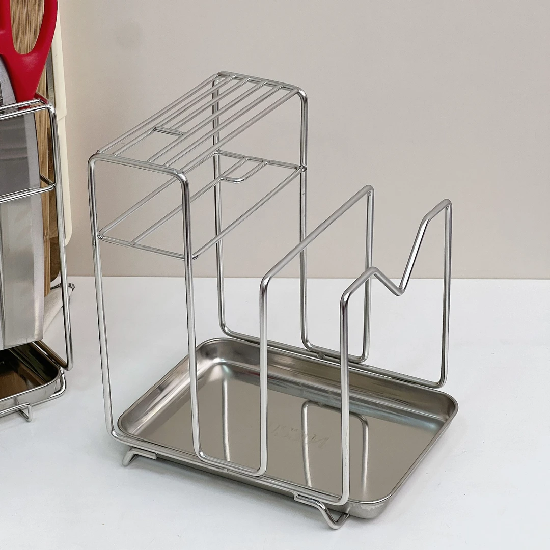 【厚皮橙同款】304刀架菜板架切菜板收纳架带接水盘置物架沥水架