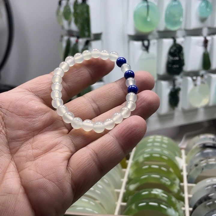蛇纹石玉合金手链