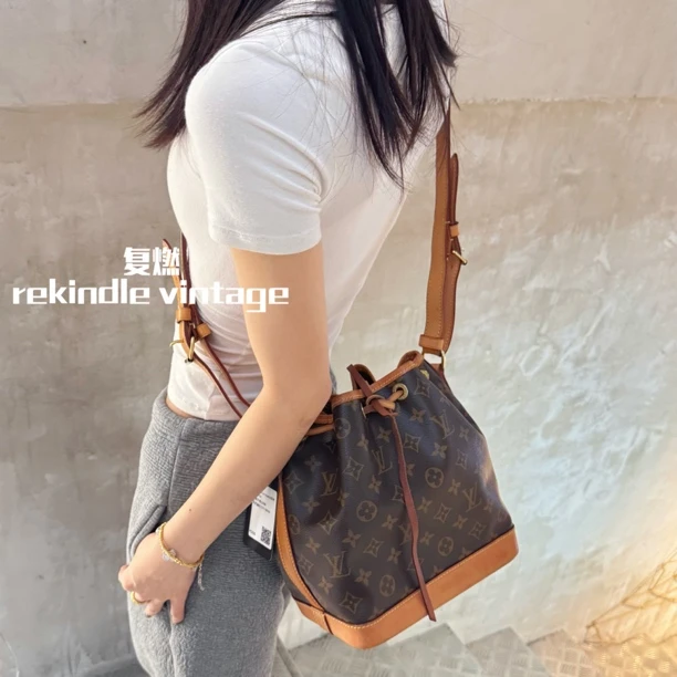95新 LouisVuitton/路易威登 复燃精选/老花noebb水桶斜挎包19年