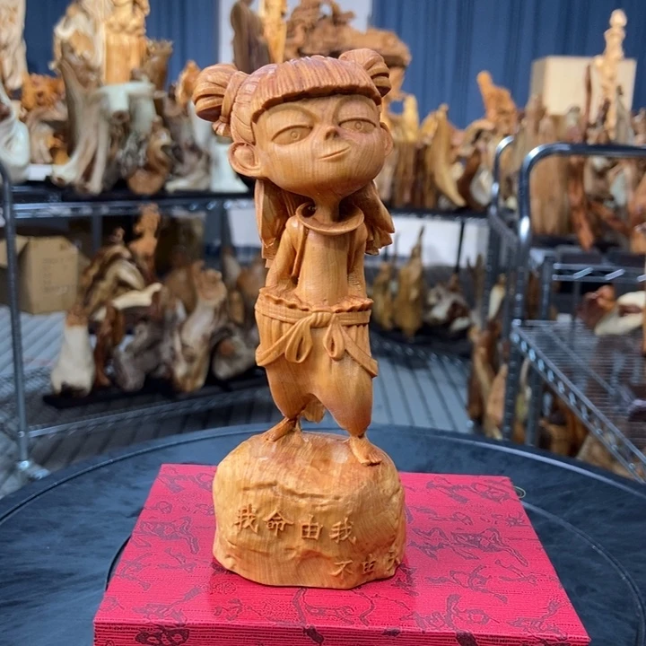 柏木（崖柏）手把件哪吒