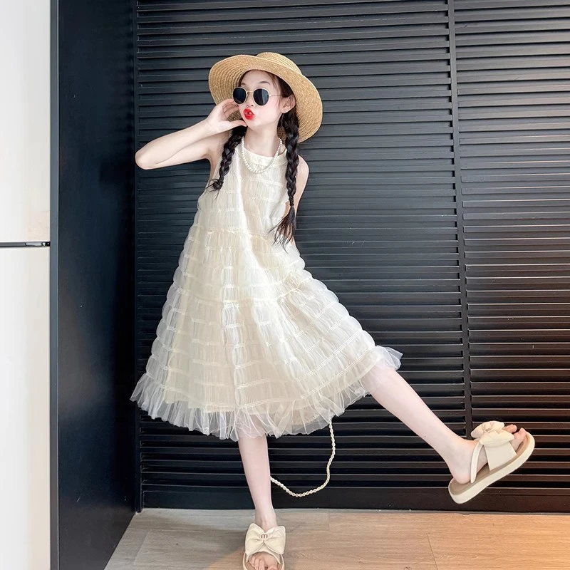 儿童裙子公主裙2025新款夏装女大童网红吊带裙女孩夏季洋气连衣裙