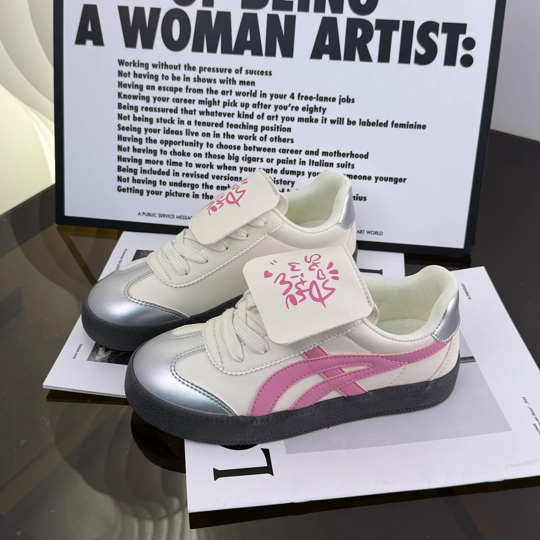 【小铭学长】粉白色德训鞋春秋夏季学生运动休闲板鞋球鞋布鞋子004