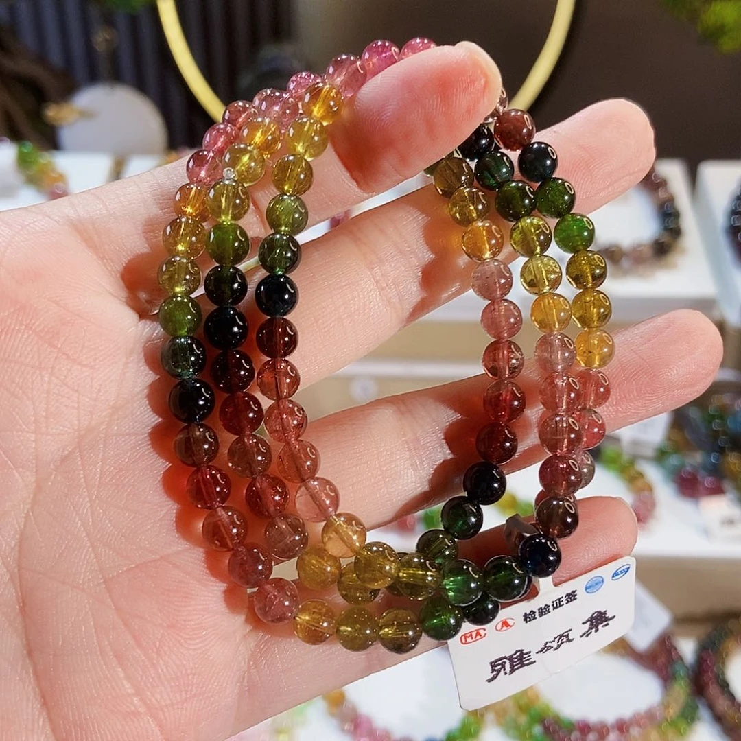 手串未镶嵌碧玺G2608三圈颜色微差