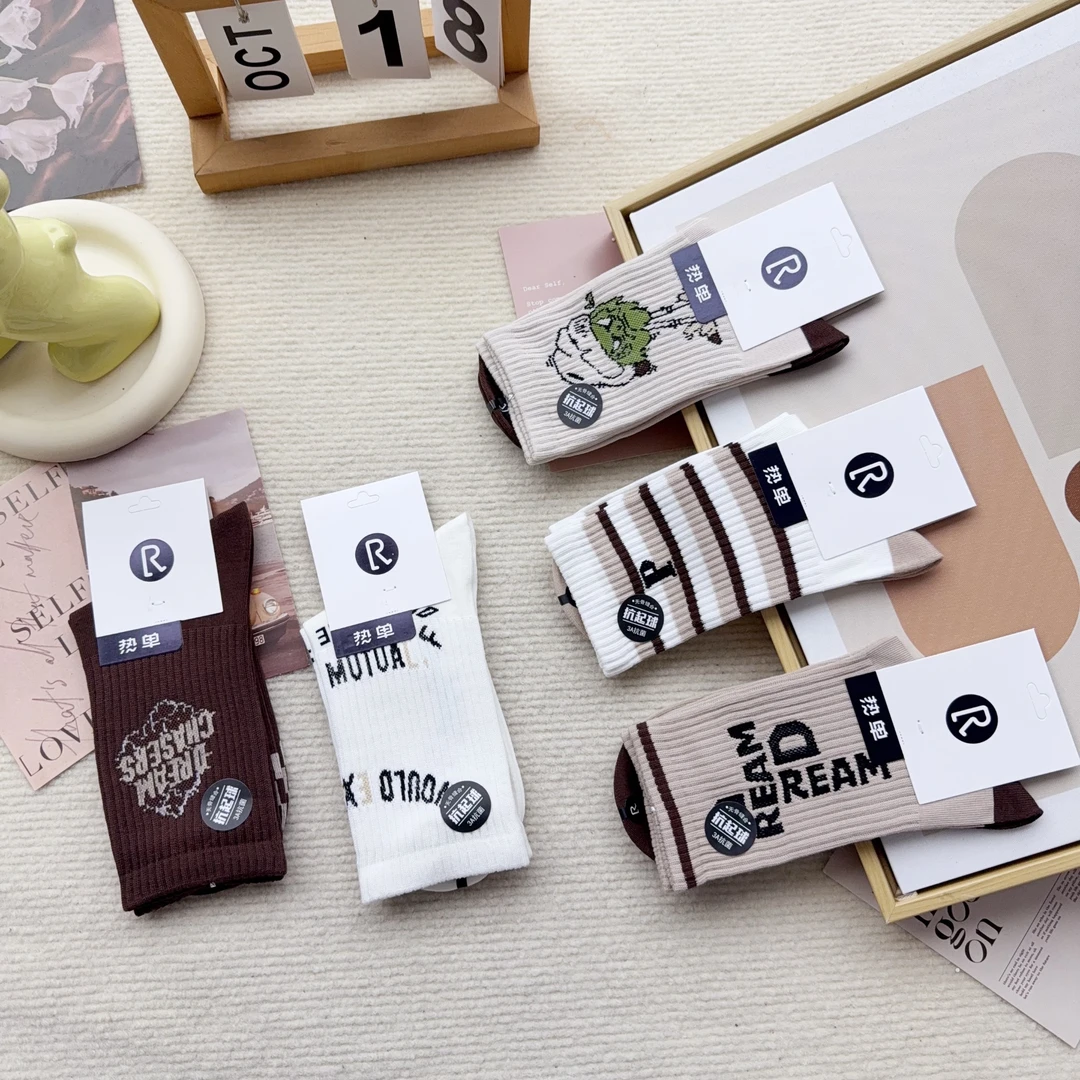 RD 不挑款 10双男女袜时尚潮简约中筒袜