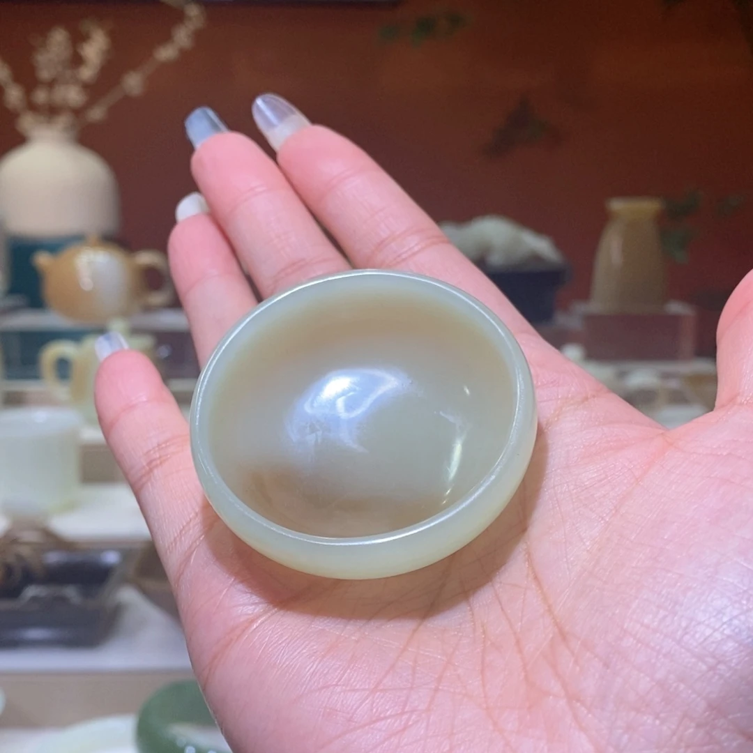 未镶嵌和田玉挂件黄口品茗杯25ml