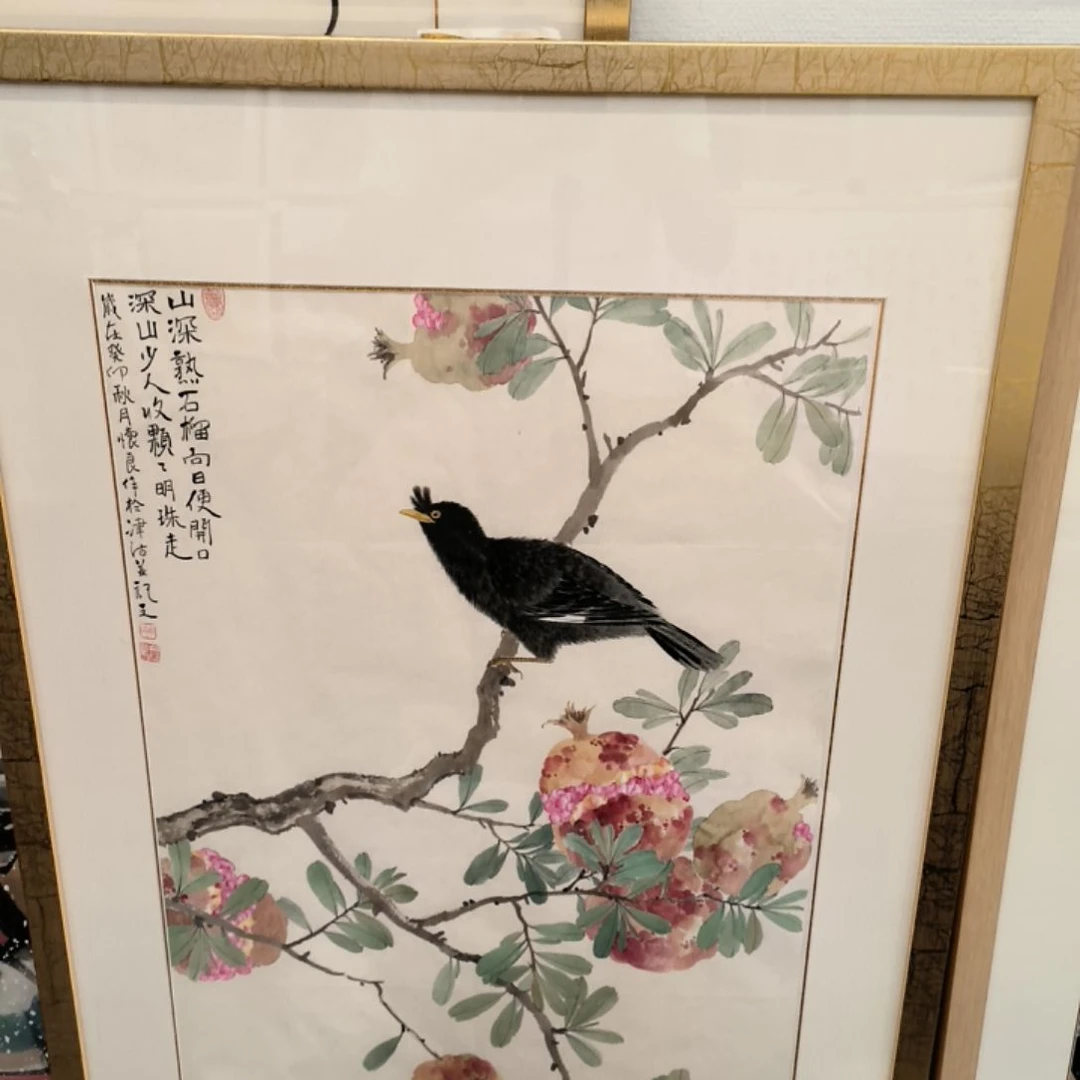 国画田老师画作精品带框发
