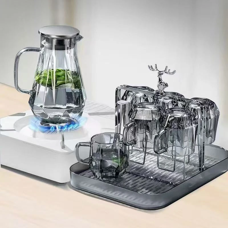 可明火电陶炉加热钻石创意大容量凉水壶水杯客厅家用水杯套装家用