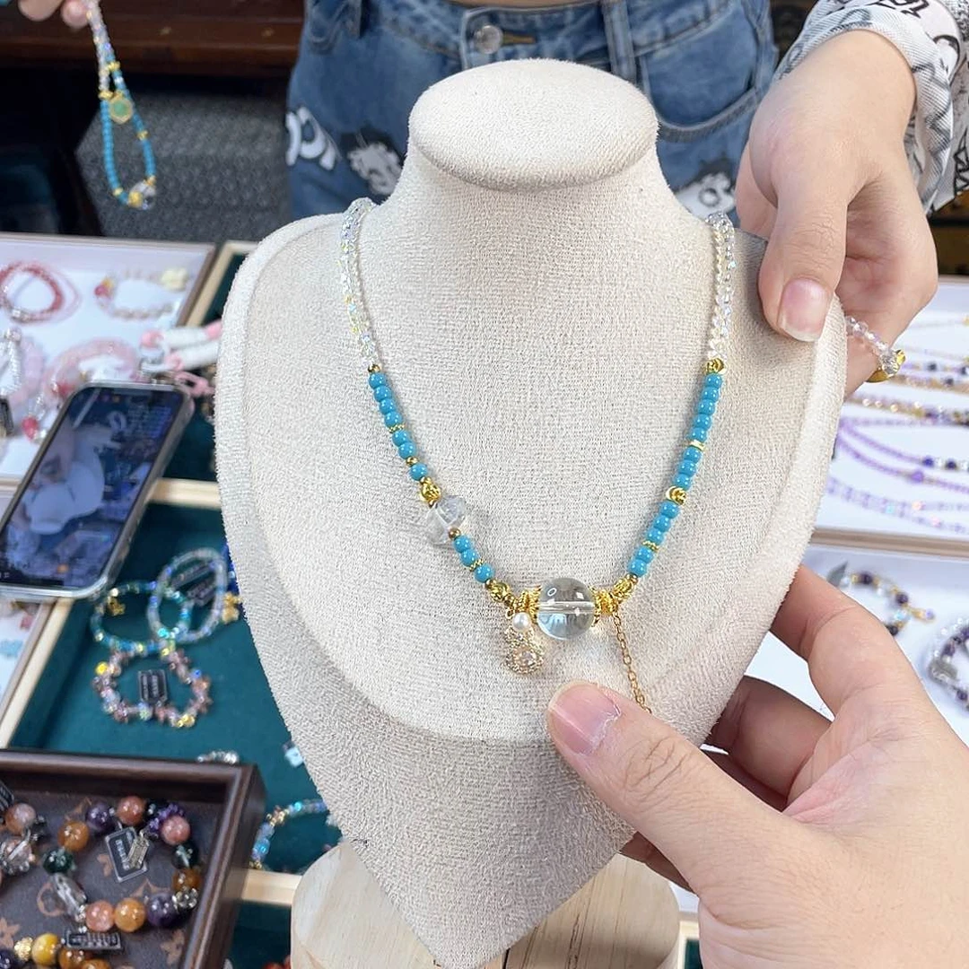 水晶手链银S925镀金镶嵌