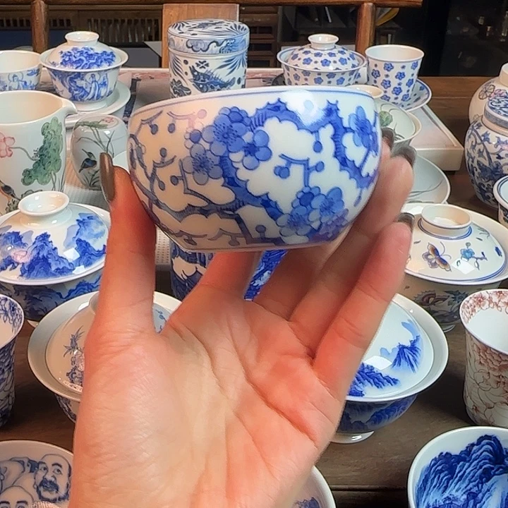 柴窑名窑口 梅花杯放漏放漏