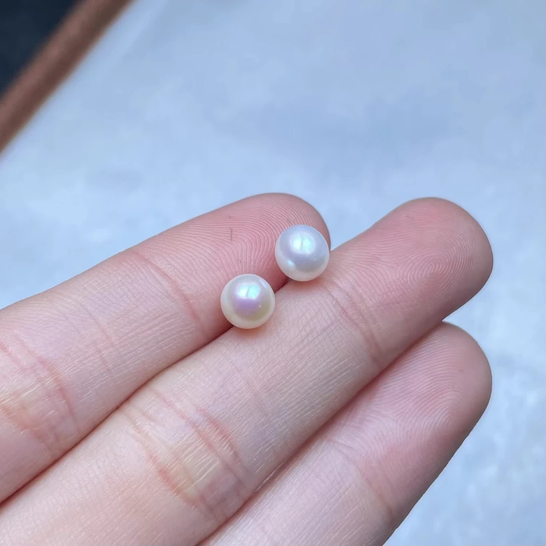 石惑珠宝*珍珠耳钉约6mm