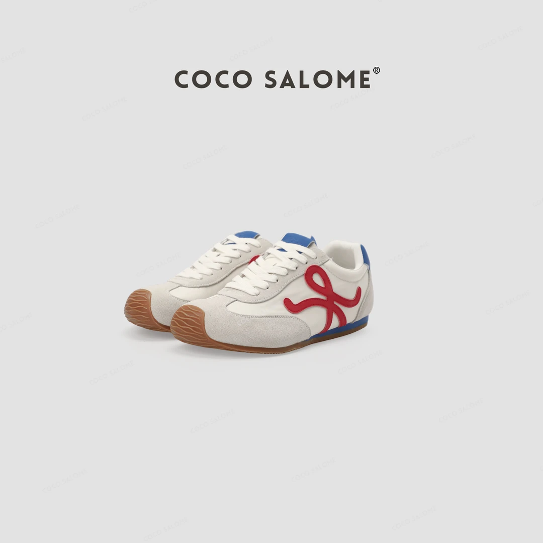 COCOSALOME 不对称大头华夫鞋拼色休闲阿甘鞋 跟高3.5cm