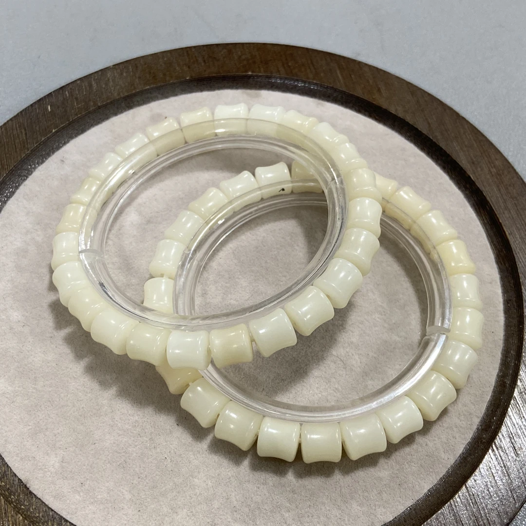 P469羊脂菩提卡0.8竹节单圈手串（底色多样 发其一）