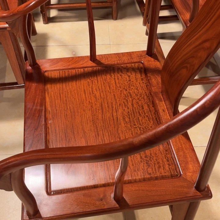 紫檀木类柜类家具春*缅甸花梨木马蹄桌六件套