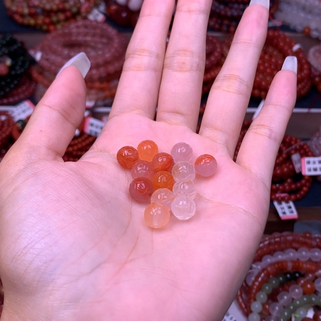 未镶嵌手链南红玛瑙莲花珠24号