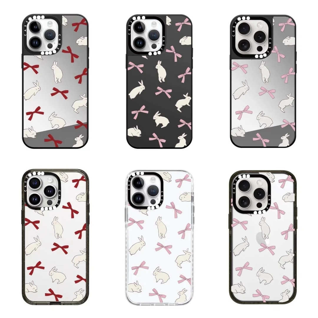 CASETi联名透明兔子丝带赵露思明星同款适用苹果磁吸手机壳