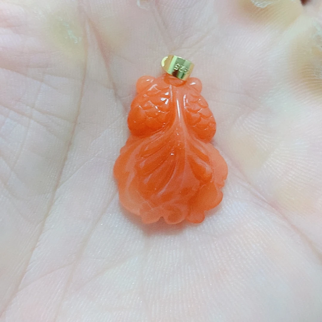南红玛瑙银S925镶嵌吊坠(不含链)
