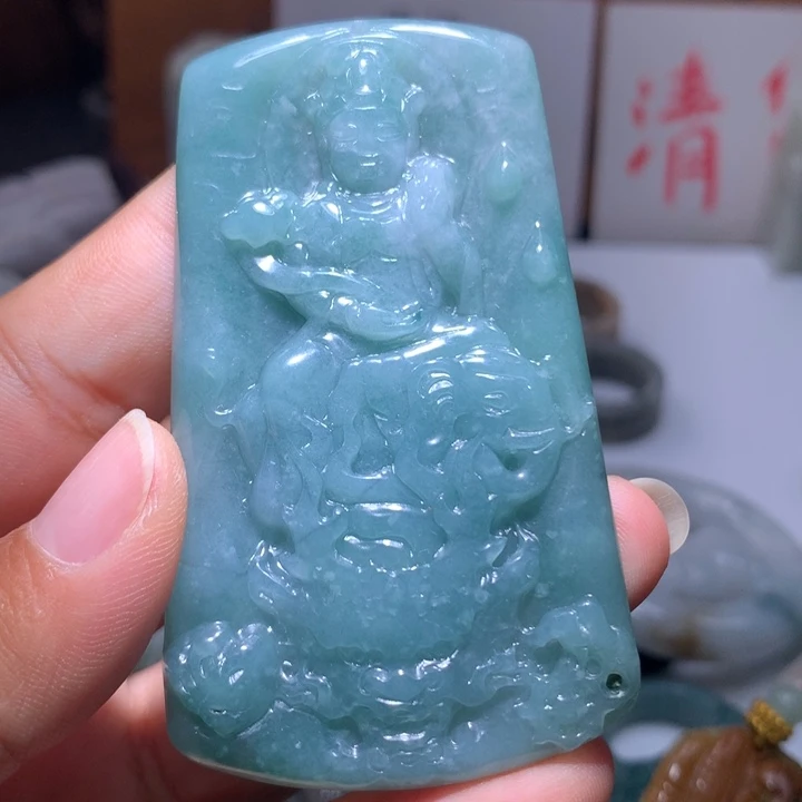翡翠未镶嵌颈饰保真天然A货翡翠