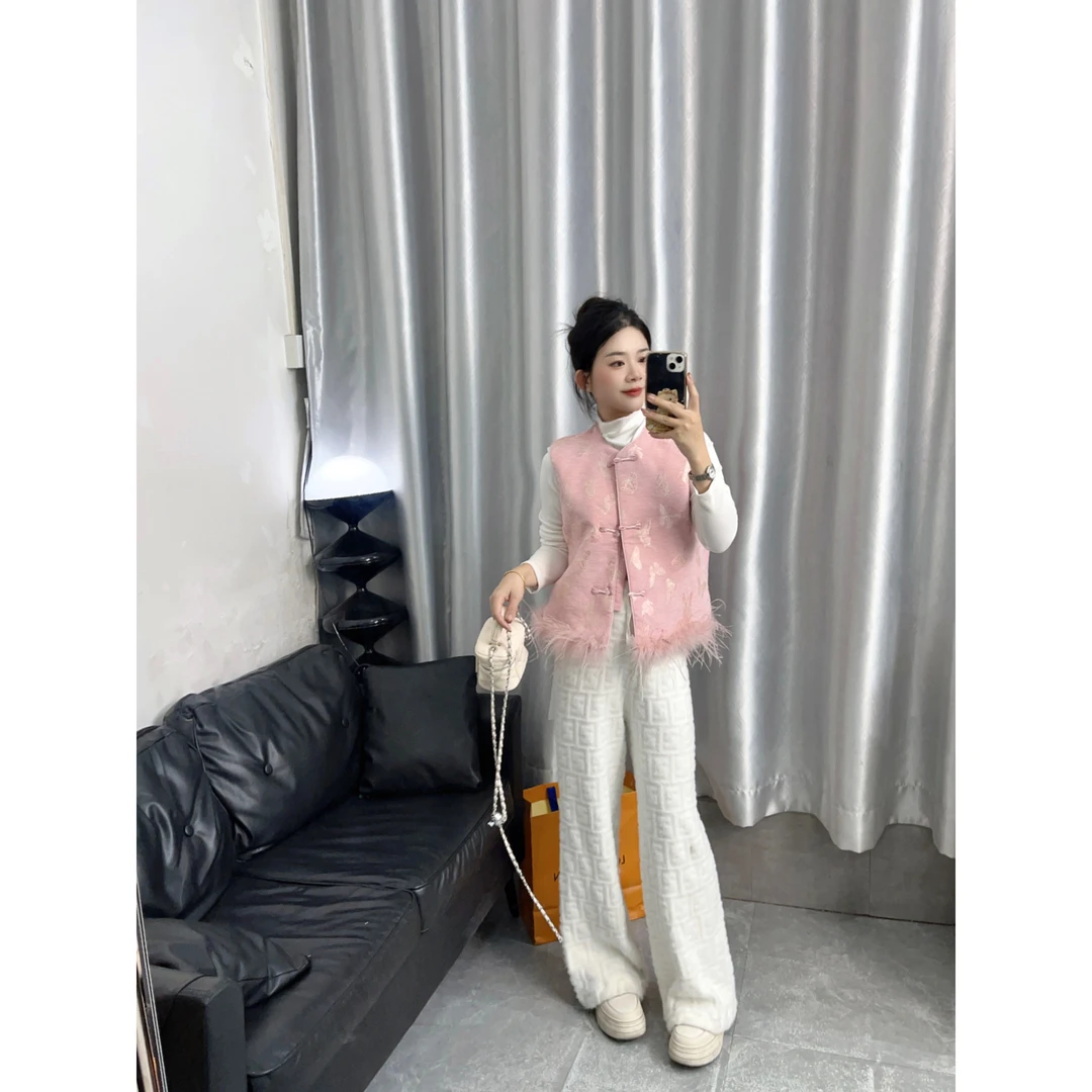 【虎妹推荐】小个子韩版粉色新中式马甲外套