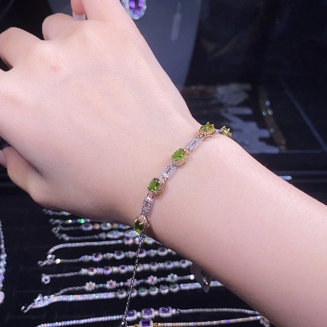 手链银S925镶嵌透辉石