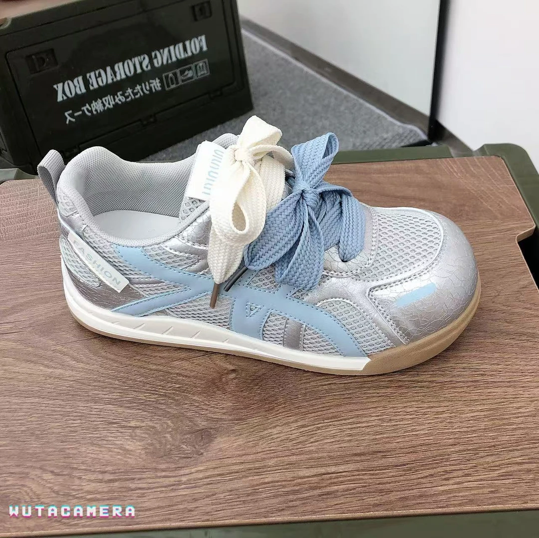 网面休闲鞋女2025夏季新款松糕厚底网面透气镂空豆豆鞋女鞋8866