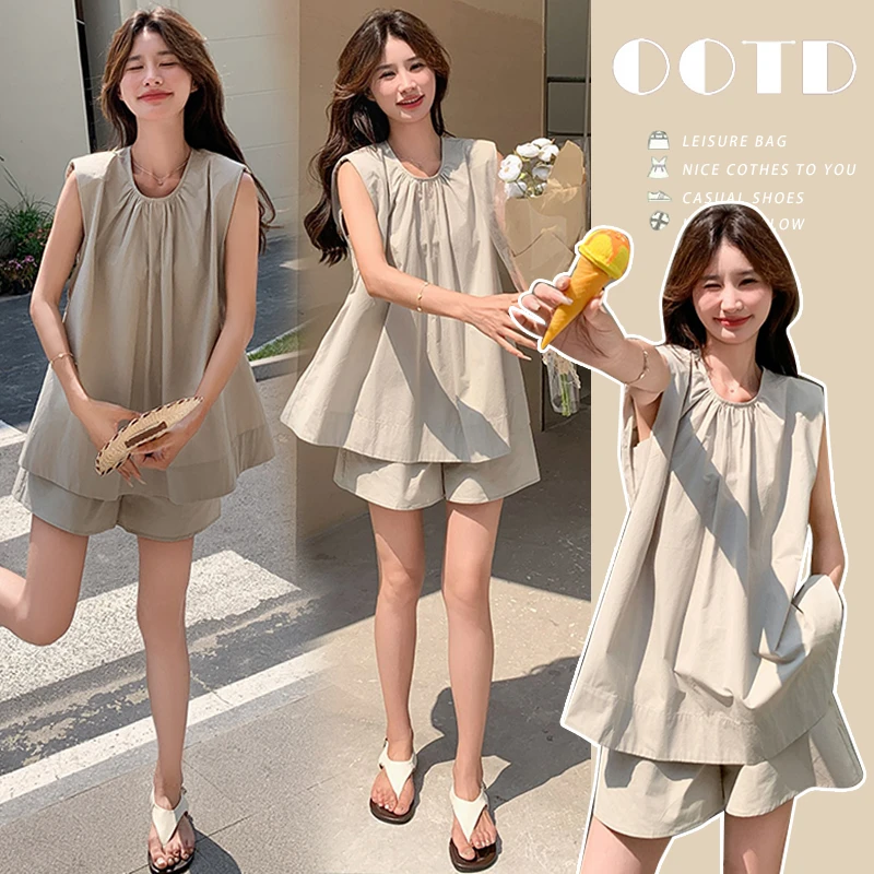 休闲通勤外穿孕妇装时髦夏季新款爆款女洋气韩版气质孕妇套装夏装