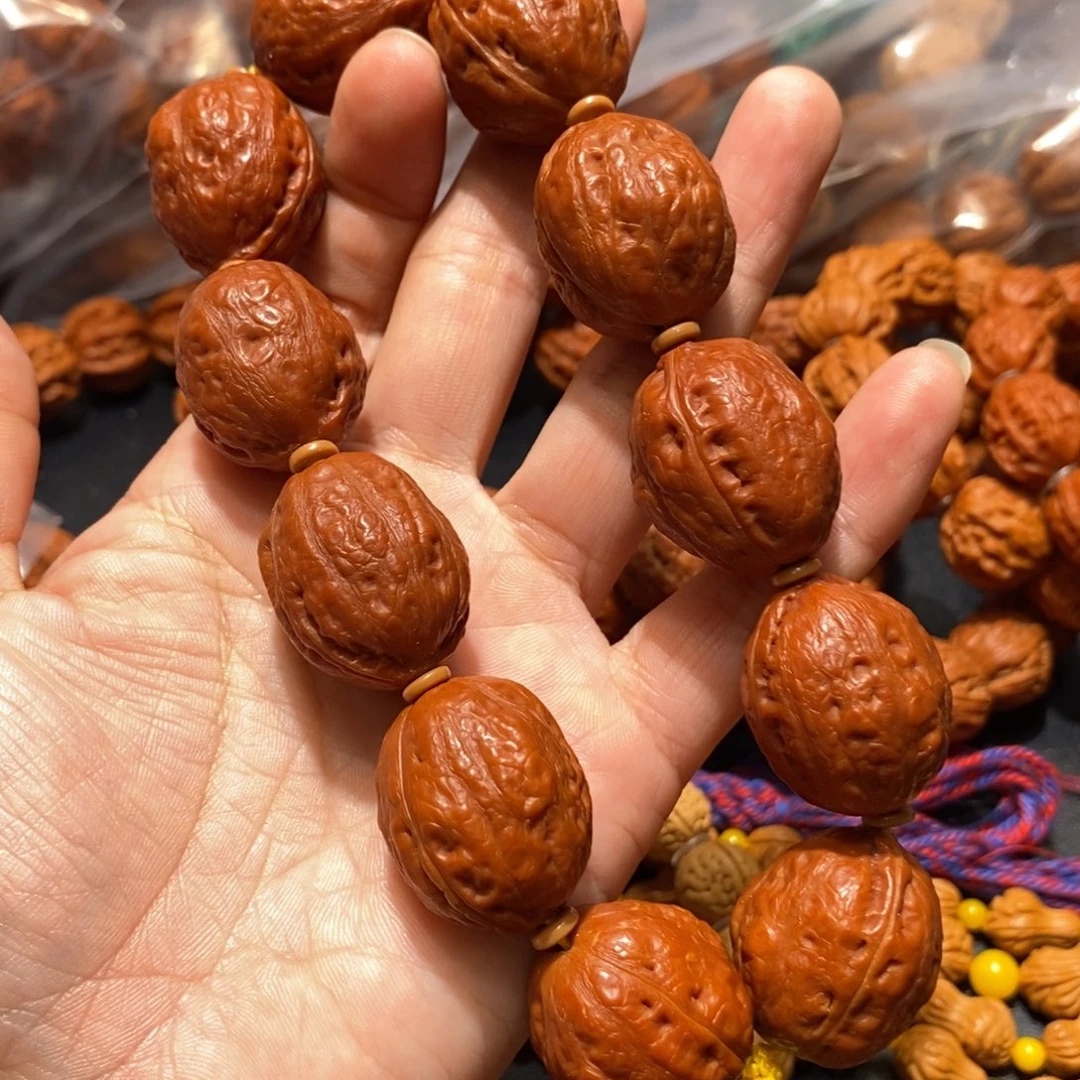 核桃无边大枣手串