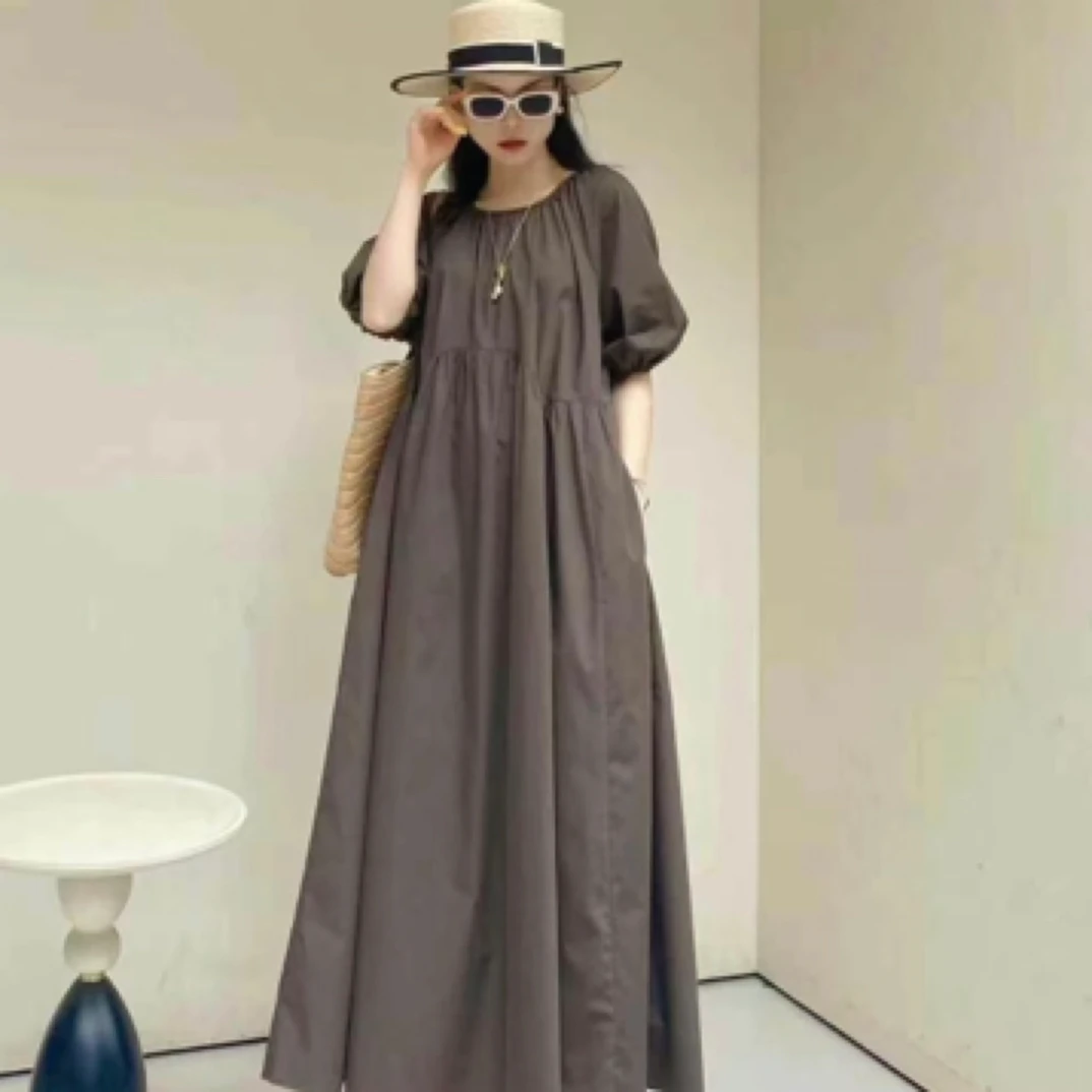 AMASS/阿玛施法式尤莱特短袖显瘦甜美泡泡袖茶歇连衣裙5500549