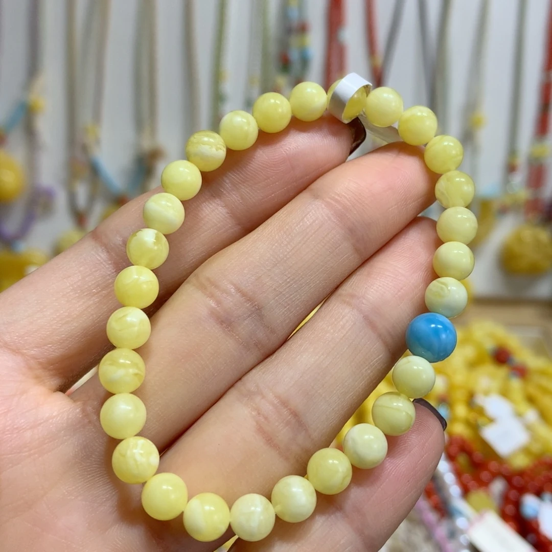 蜜蜡未镶嵌手链6mm