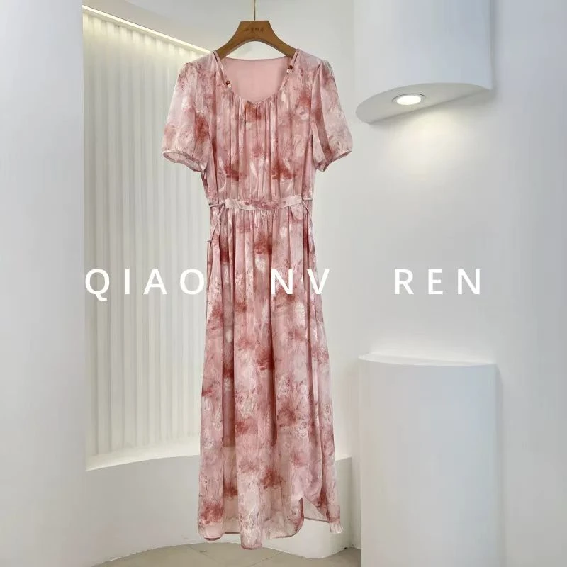 【FL256】夏装新款时尚收腰显瘦中长款连衣裙