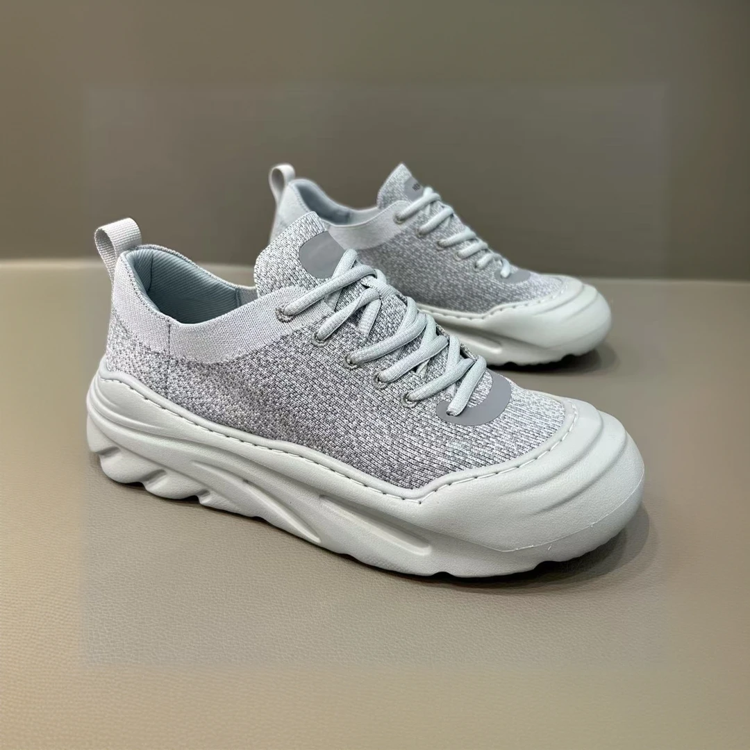 黑色休闲时尚百搭低帮轻便舒适透气网面男鞋广州手工飞织鞋5326-6