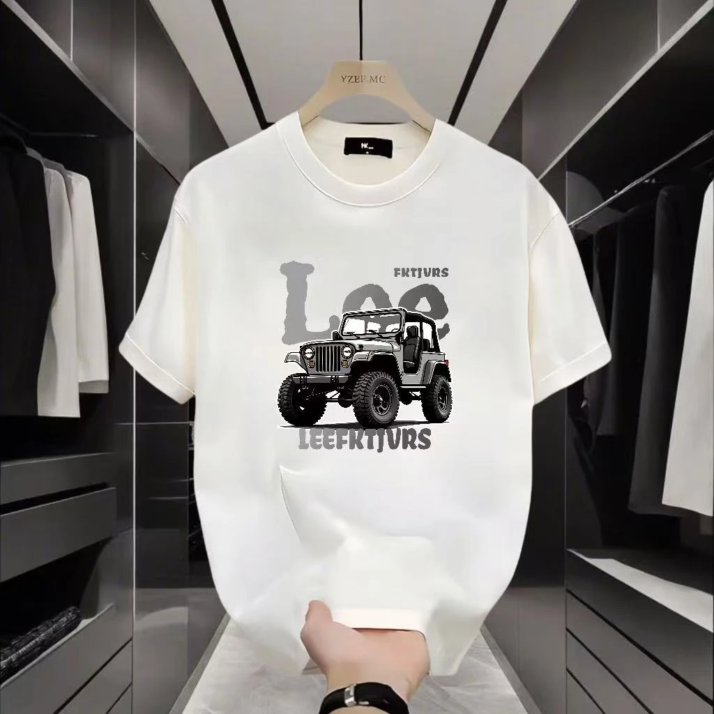 潮牌2025夏季爆款男士纯棉短袖T恤休闲百搭轻奢高档体恤百搭上衣T