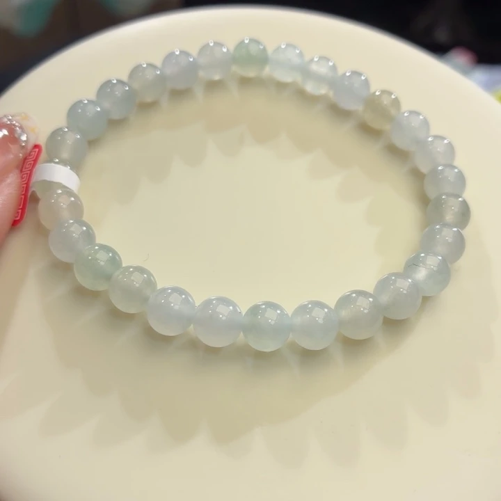 翡翠未镶嵌手链冰胶换彩卡6.8