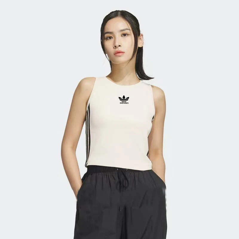 夏季新款女款休闲罗纹棉运动休闲背心3793