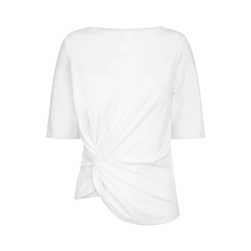 S·DEER圣迪奥夏季女装时尚休闲不规则简约纯色短袖T恤S23280111