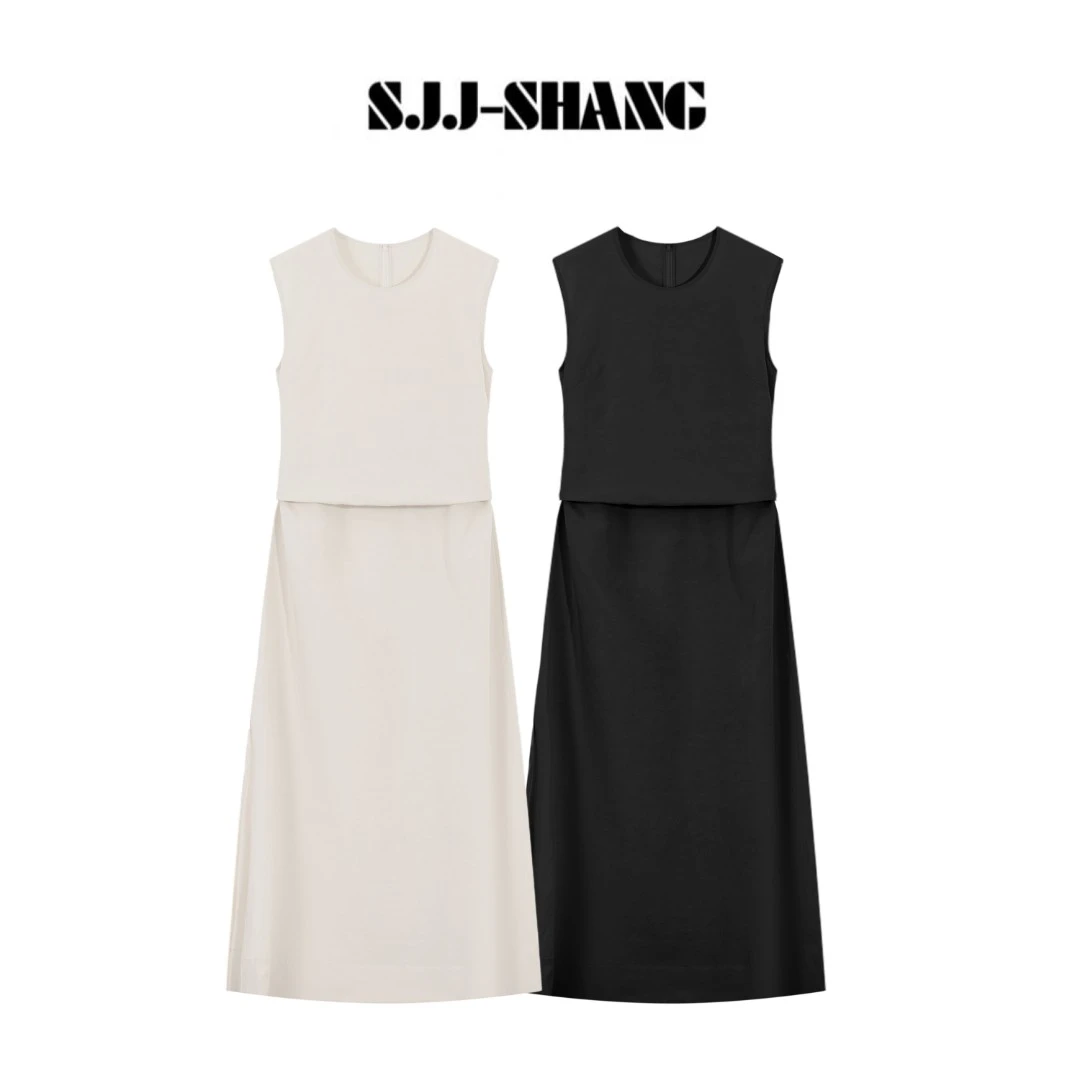 SJJ-SHANG【半岛之夏】25ss新款莱赛尔+亚麻设计感连衣裙q134855p
