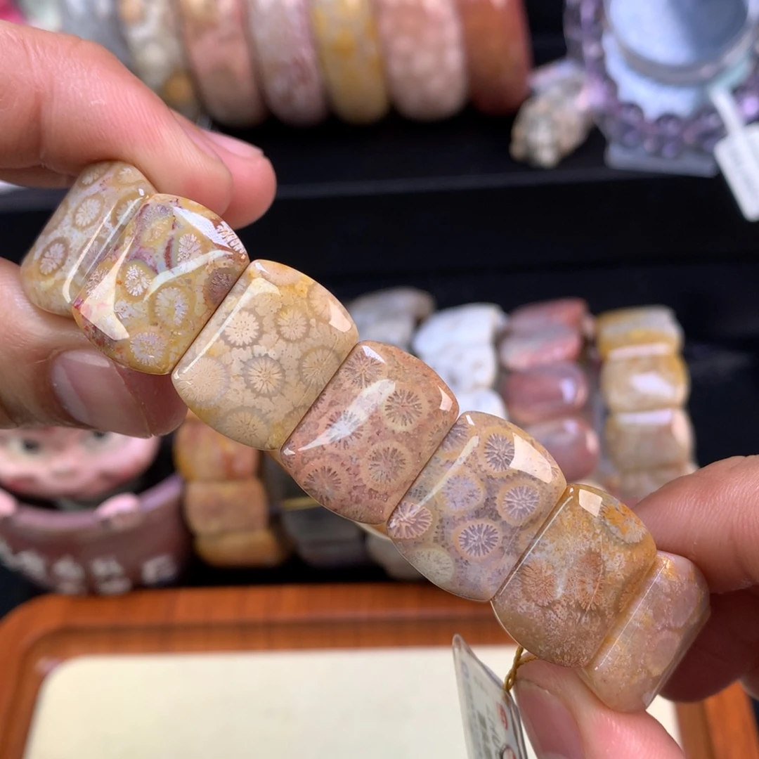 硅化珊瑚（珊瑚玉）未镶嵌颈饰44号彩柠檬片