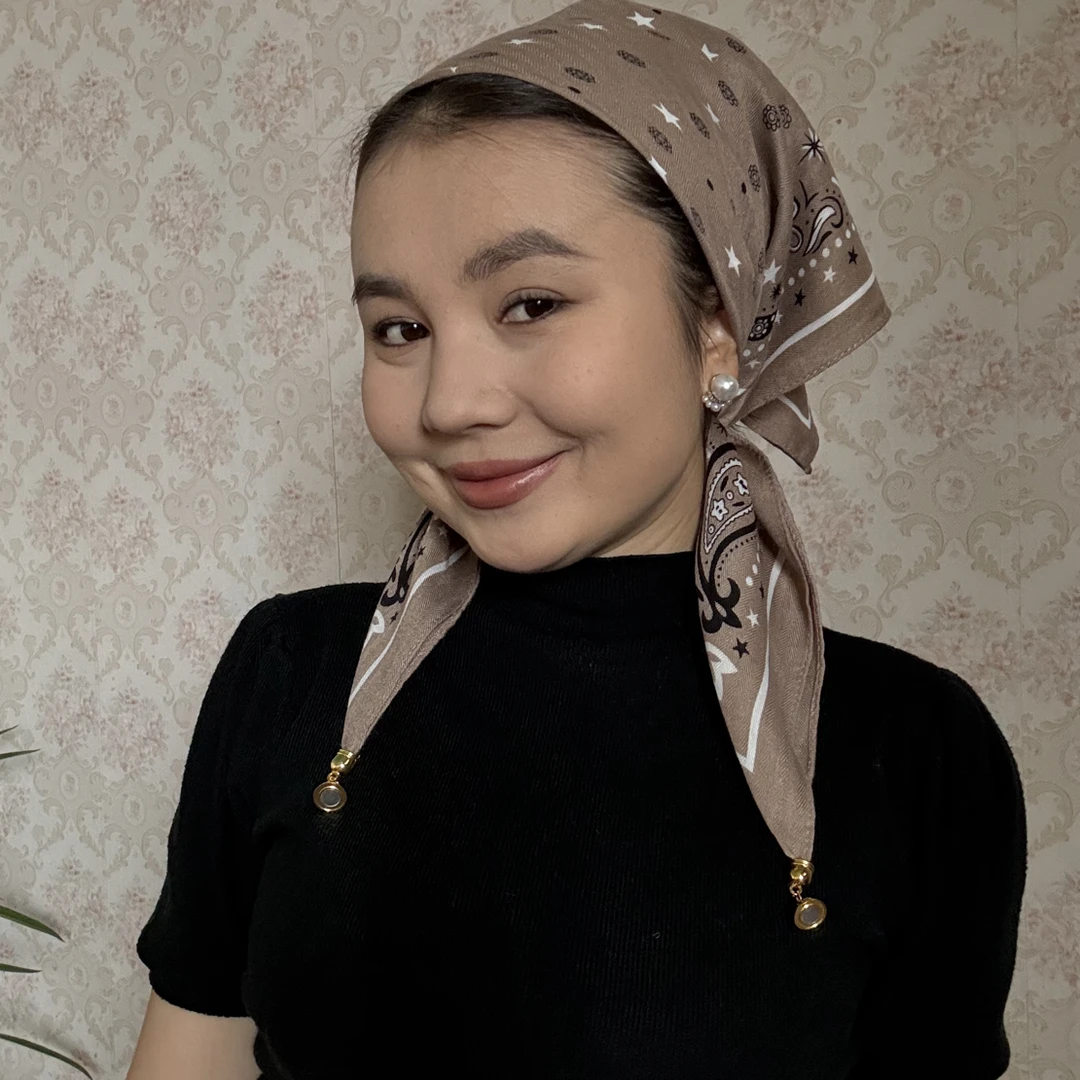 小直径棉质头巾 棕色