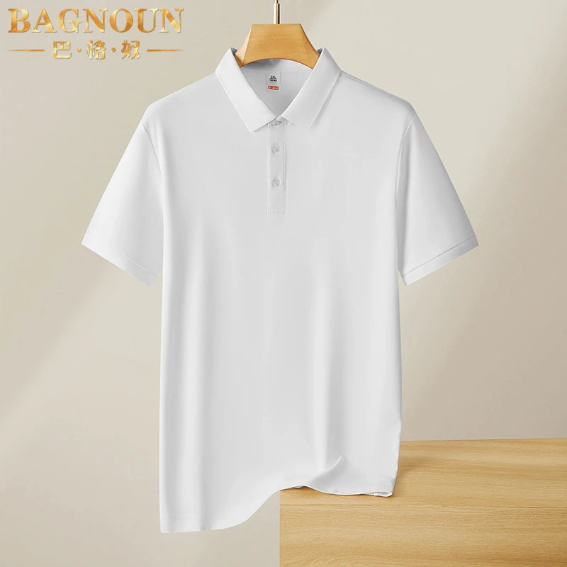 巴格奴Polo衫男士夏季新款时尚轻奢大码加肥加大胖子l翻领短袖T恤