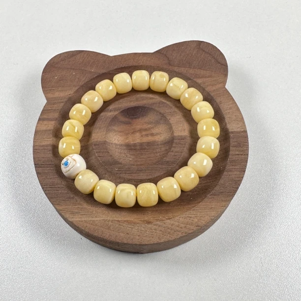 蜜蜡老型飘花DIY单圈手串