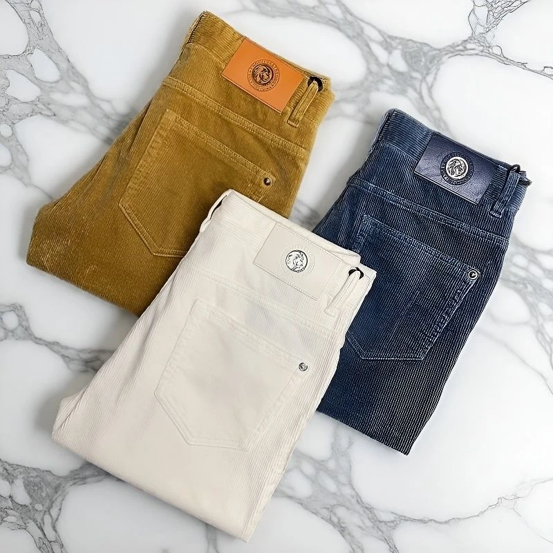 秋冬修身小直筒灯芯绒裤子男士爆款百搭裤轻奢长裤新款灯芯绒男裤