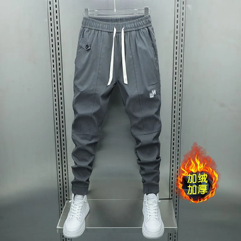 2025秋冬加绒男士工装休闲裤潮牌束脚宽松哈伦裤新款潮流小脚运动