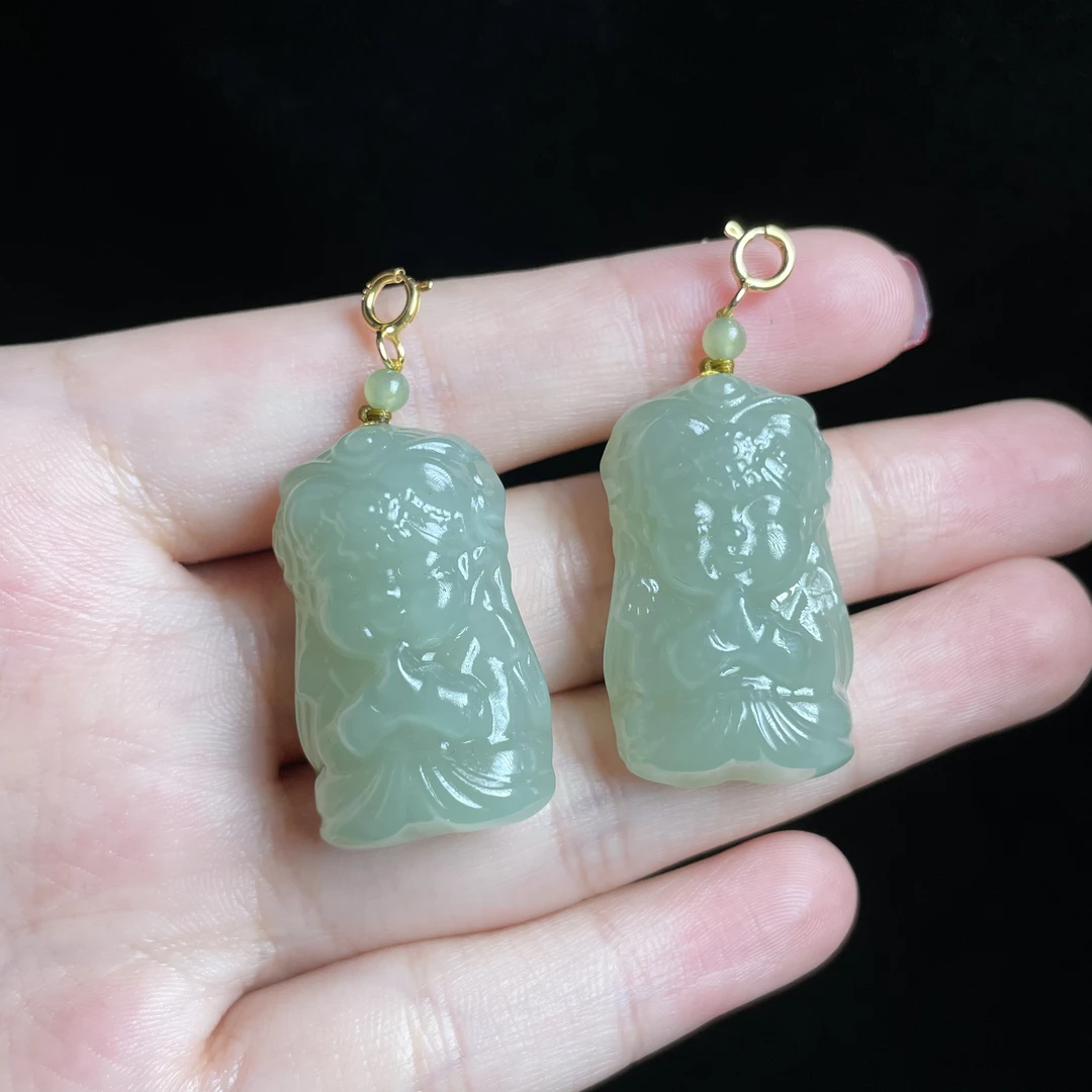 【玉总珠宝】925银和田玉扎基吊坠贵气礼物多样性发一CAN1420535