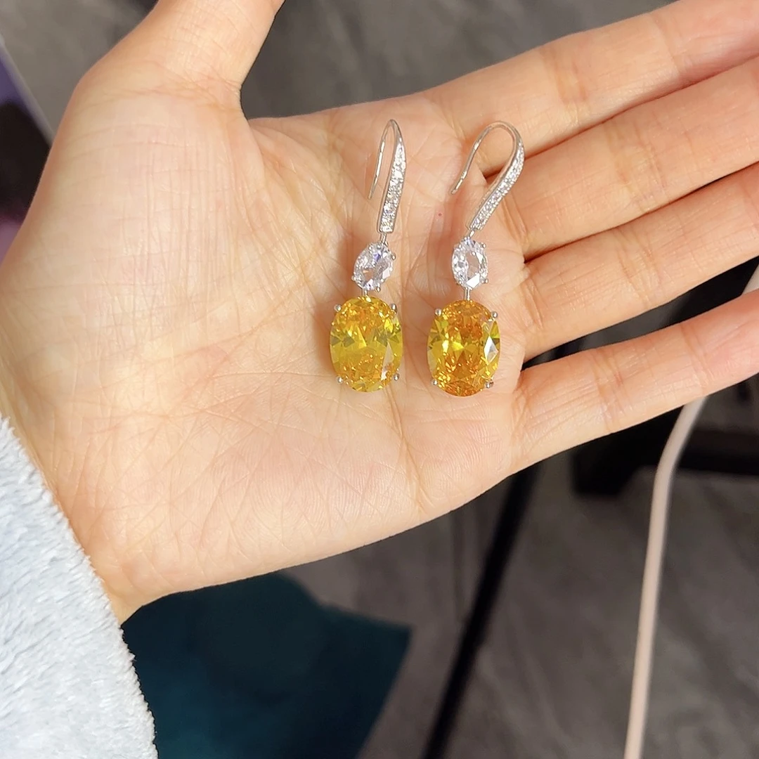 耳饰蓝宝石银S925镶嵌