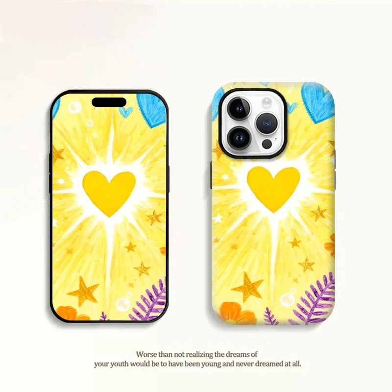 爱心能量磁场适用于苹果16promax手机壳17pro小众二合一15/14个性