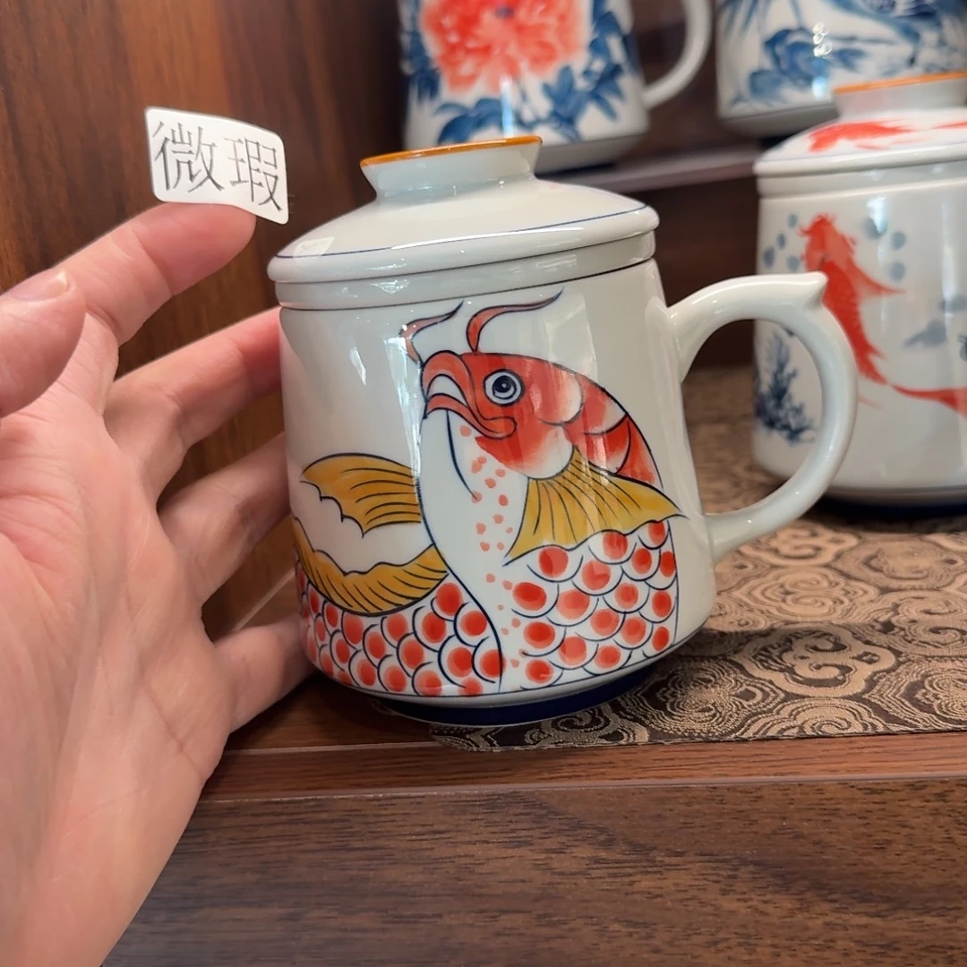 釉下手绘茶具微瑕