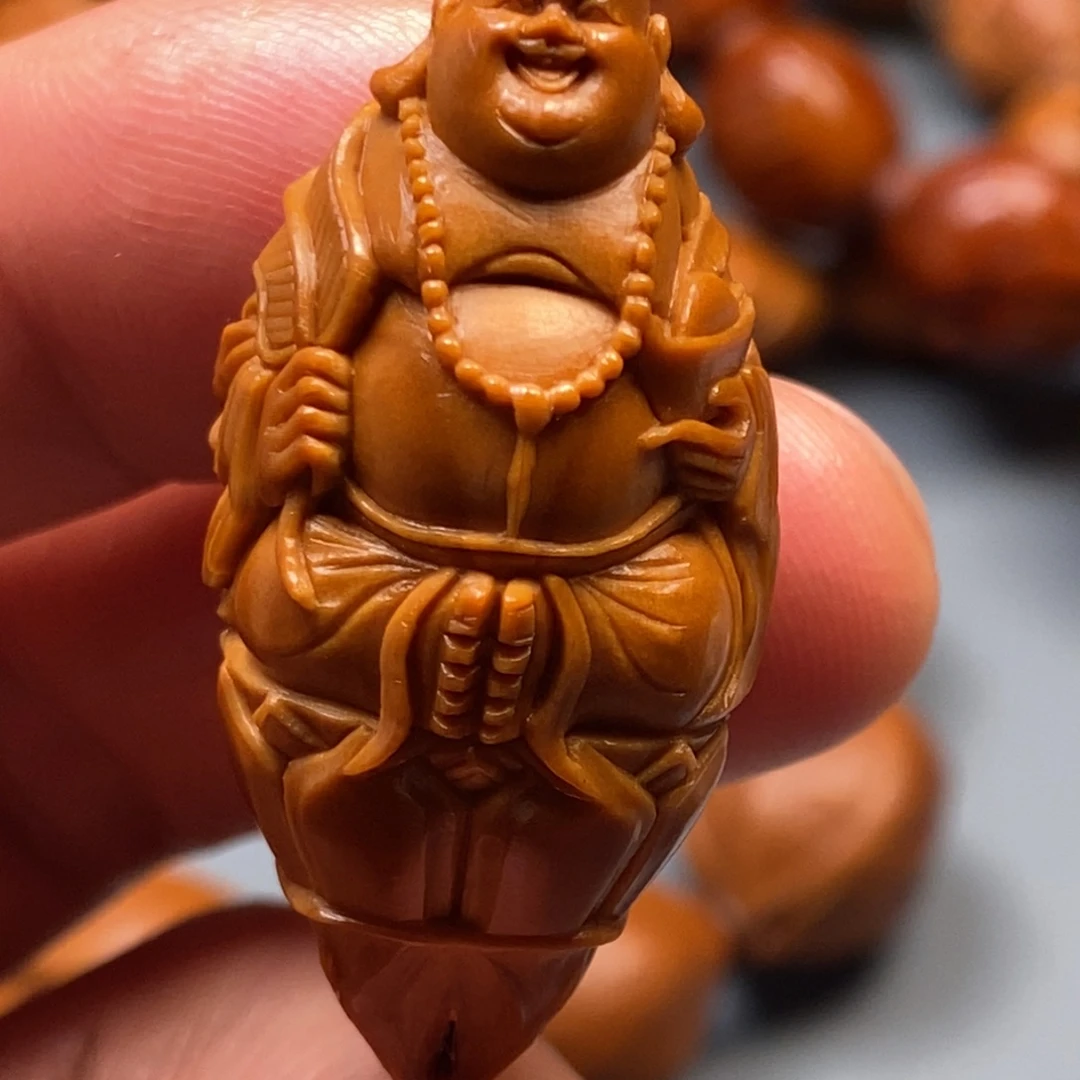 橄榄核手串/手链整身纯刀作品弥勒单籽