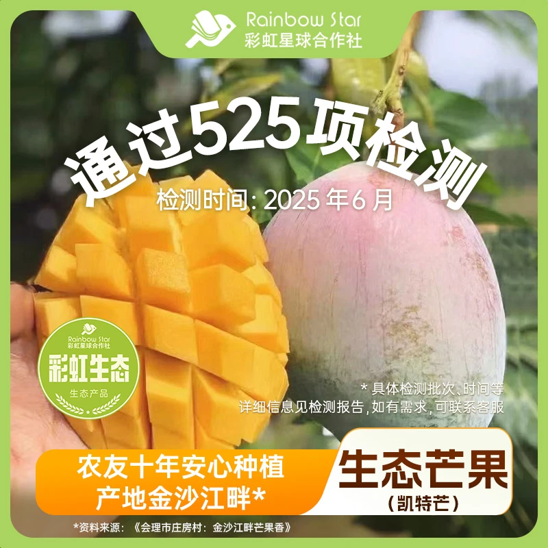 彩虹星球生态｜凯特芒果4.5斤新鲜当季水果现摘芒果饱满多汁皮薄