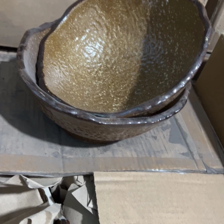 库存尾货五厂金砂大碗一对口径22