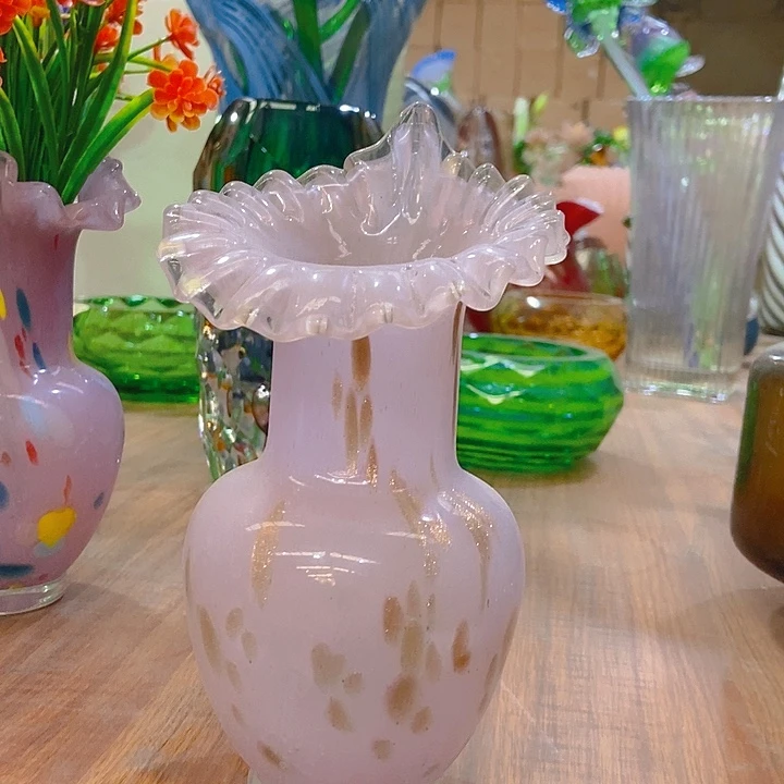 琉璃琉璃花瓶高18口4