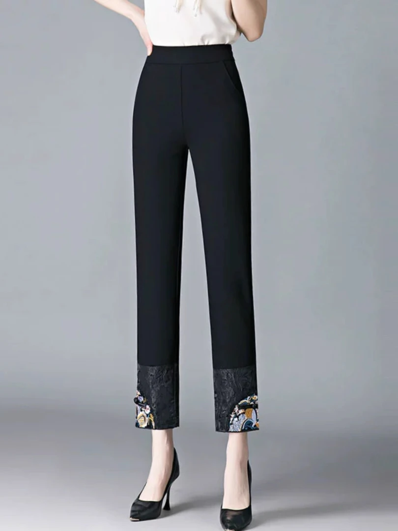 C10-女士国风直筒裤